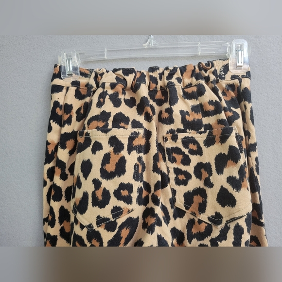 Toast ladies Leopard Print Bell bottom denim pants Medium Stretch Black & Tan - Picture 6 of 9